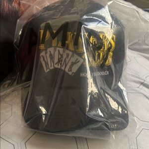 AMIRI “Players Club” Black and Gold Hollywood SnapBack Cap